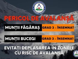 ATENȚIE, pericol de avalanșă în munții Bucegi și Făgăraș