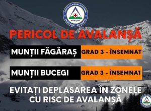 ATENȚIE, pericol de avalanșă în munții Bucegi și Făgăraș