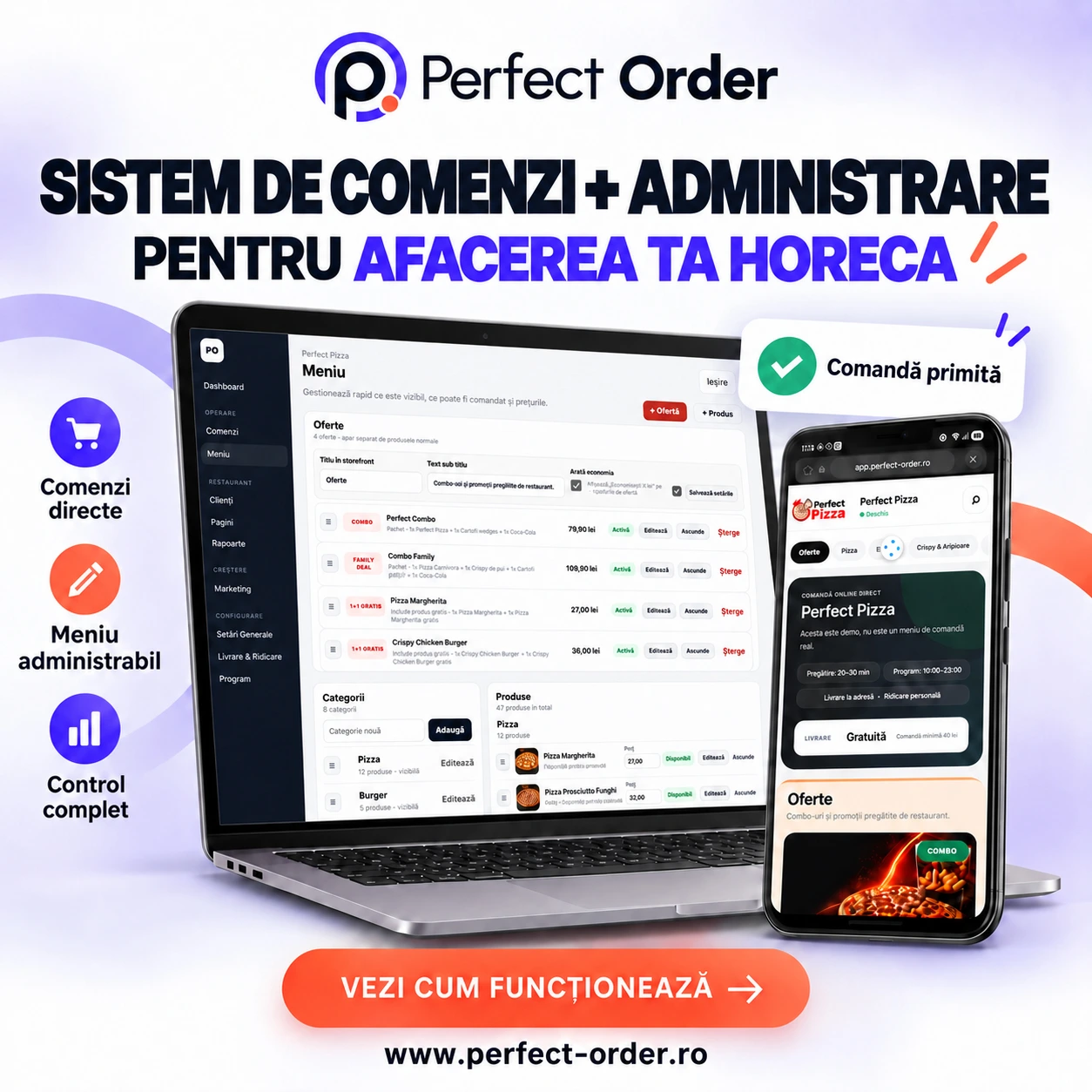 Sistem de comenzi online pentru afaceri HoReCa